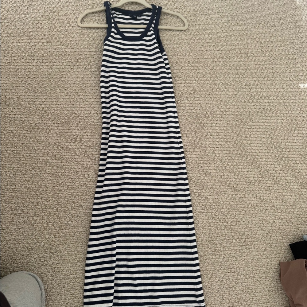 GAP Navy and White Striped maxi dress